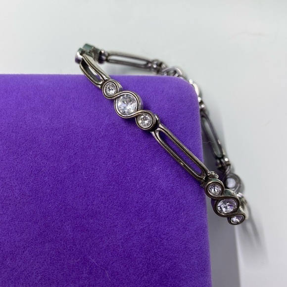 💛 Brighton Silver Plated Cz Station Bracelet - Picture 1 of 2